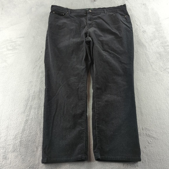 Vintage Lauren Ralph Corduroy Pants Womens 20W 40x29 Black Classic Straight - Picture 2 of 14